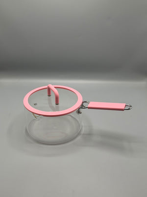 Pink Glass Saucepan