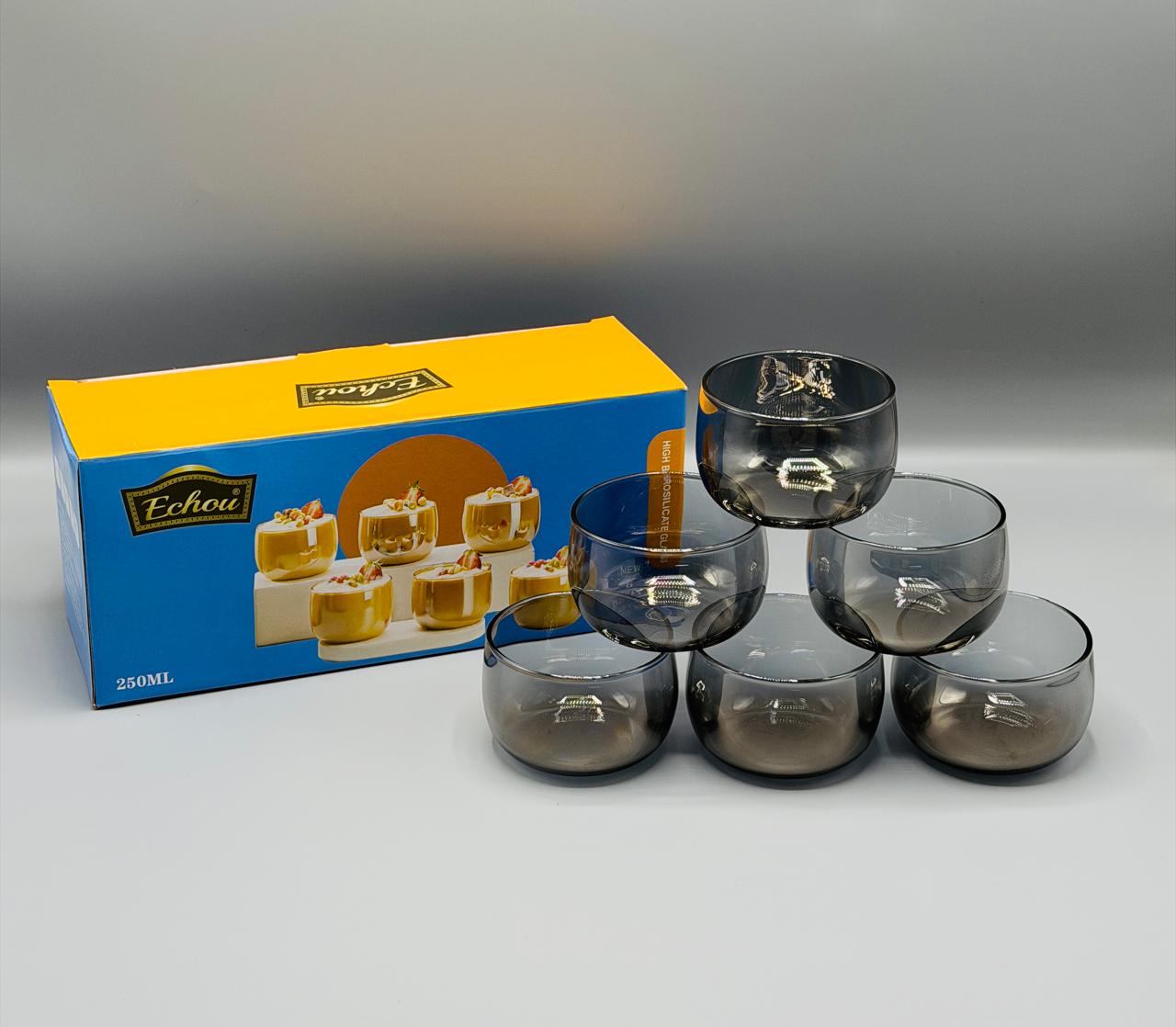 Glass Bowl Set 6 Pcs 250ml, view 2