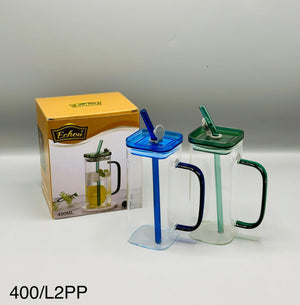 Square Glass Sipper Pack of 2