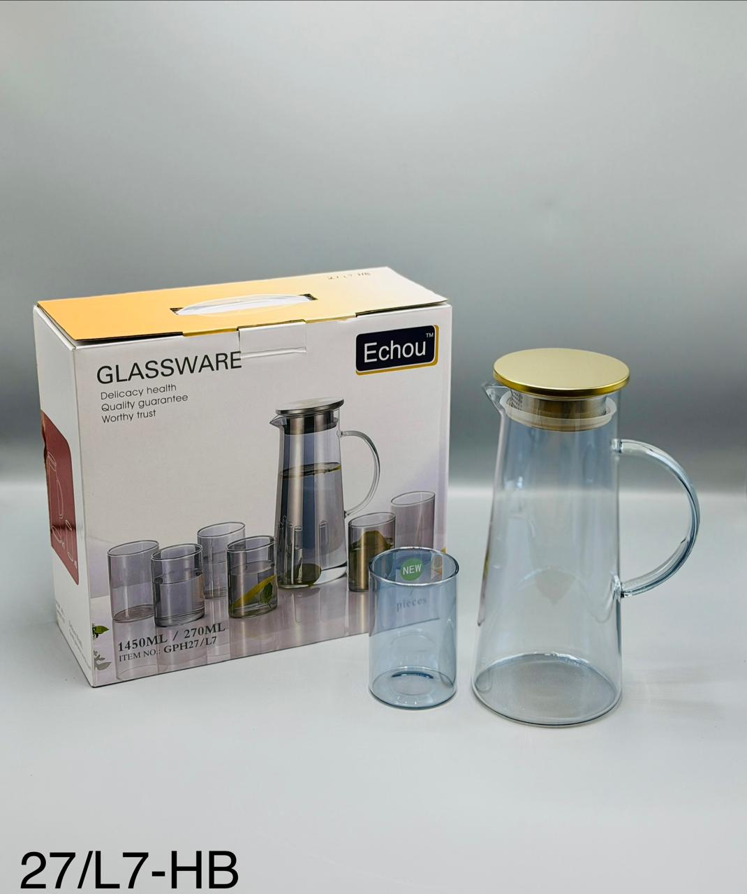 8 Pcs Water Set with Bamboo Tray