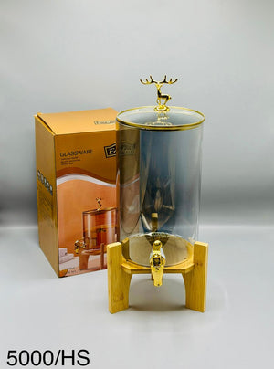 Golden deer glass dispenser 5000ml grey