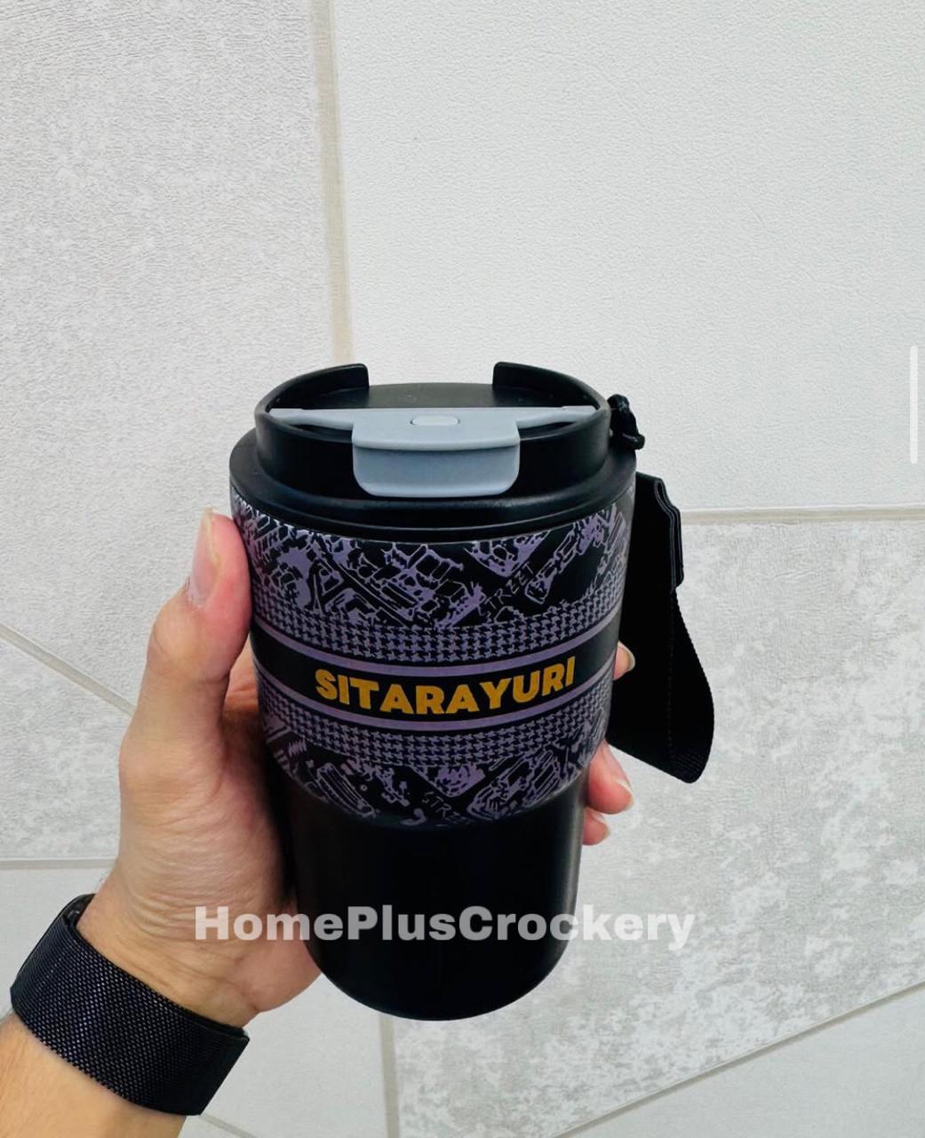 Coffee Tumbler 360ml-Black & Purple
