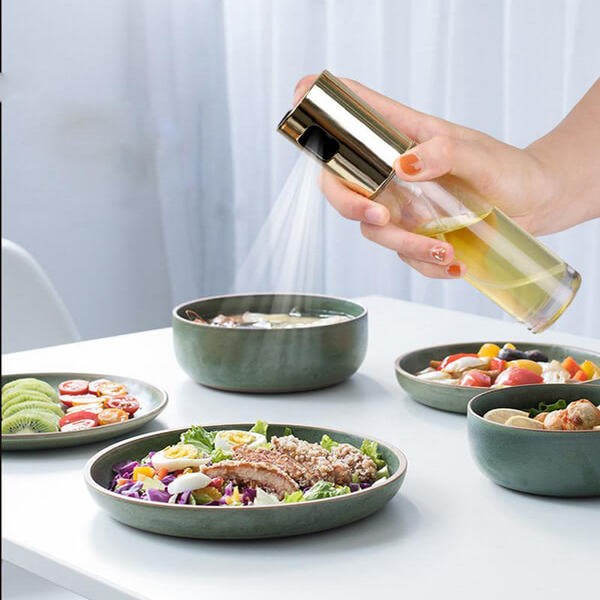 Glass Oil Sprayer Mister (76-4) – Fine Mist Cooking Spray Bottle with Gold Pump Cap