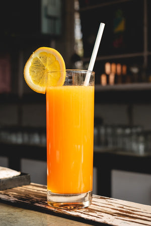 Borosilicate Glass Sipper with fresh orange juice
