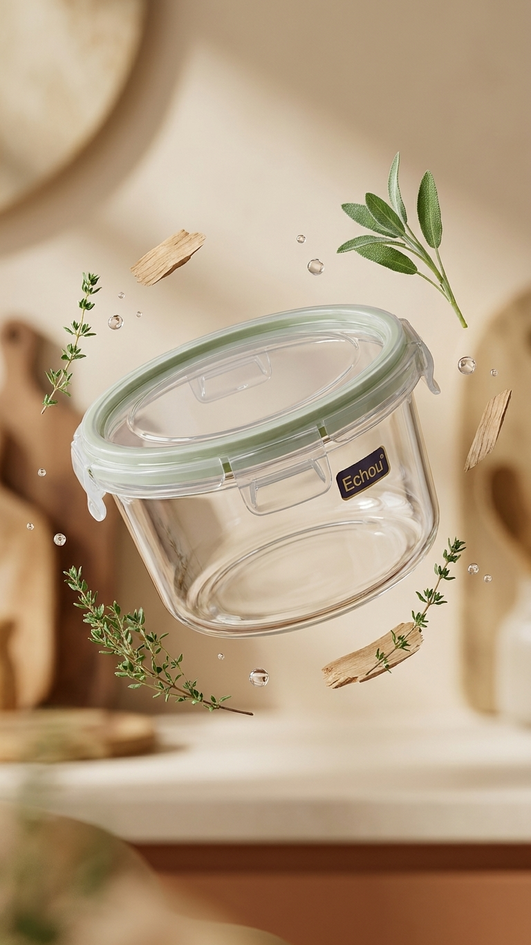 Glass Food Storage Containers (8-8) – 3-Piece Airtight Round Meal Prep Set