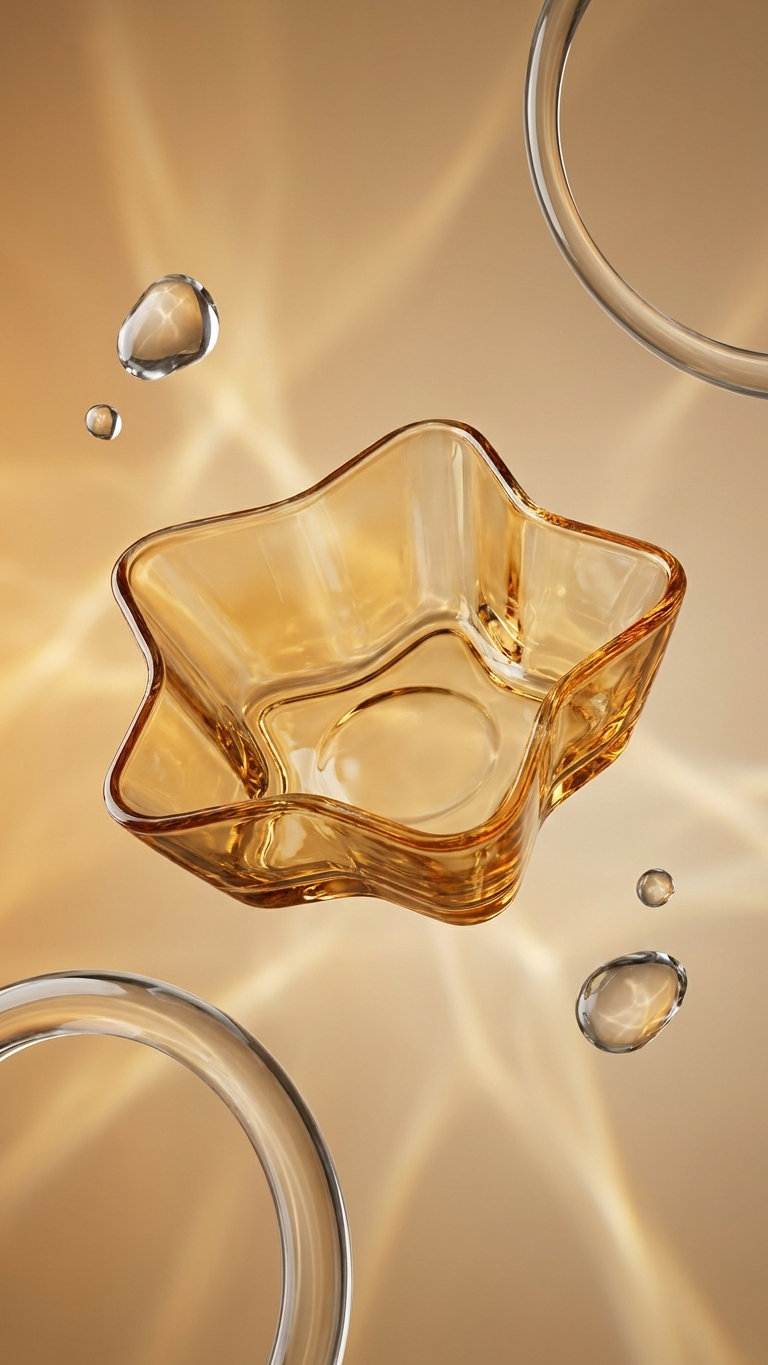 Amber Glass Dessert Bowls (8-5) – 6-Piece Star-Shaped Fruit & Ice Cream Dishes