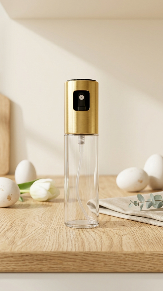 Glass Oil Sprayer Mister (76-4) – Fine Mist Cooking Spray Bottle with Gold Pump Cap