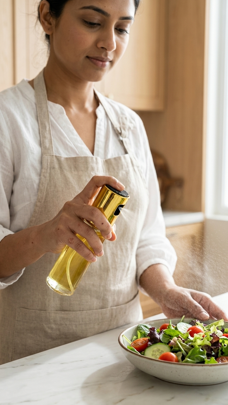 Glass Oil Sprayer Mister (76-4) – Fine Mist Cooking Spray Bottle with Gold Pump Cap