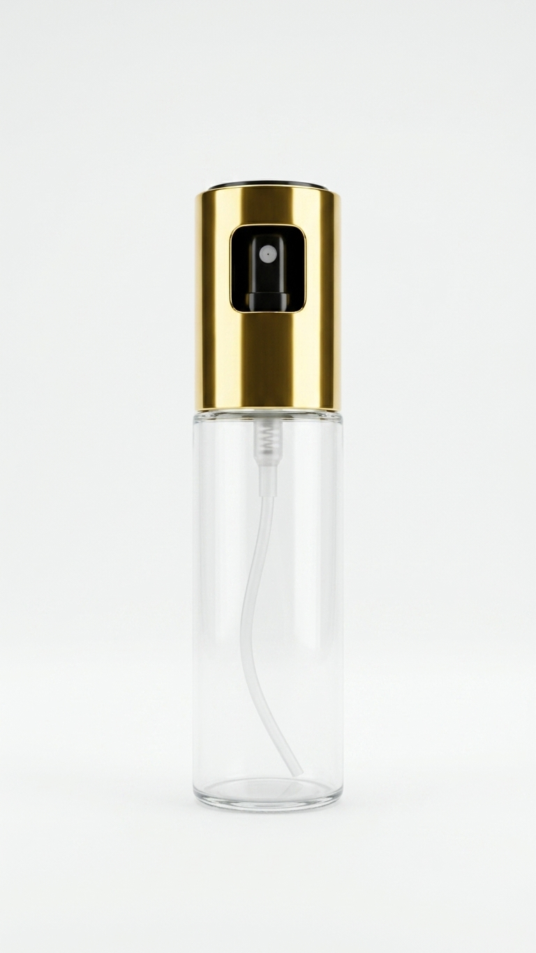 Glass Oil Sprayer Mister (76-4) – Fine Mist Cooking Spray Bottle with Gold Pump Cap