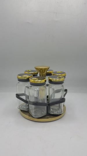 Round Jar Rotating Spice Rack Carousel