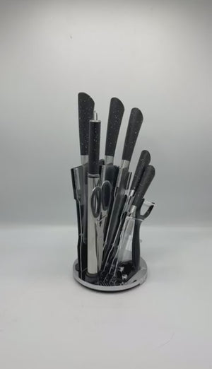 Rotating Stand Kitchen Knife Set (8-Piece)