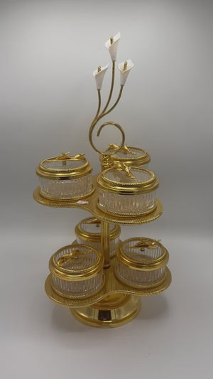 360° Revolving Dry Fruit Tray 6PCS – Rotating Nuts & Snacks Organizer Box