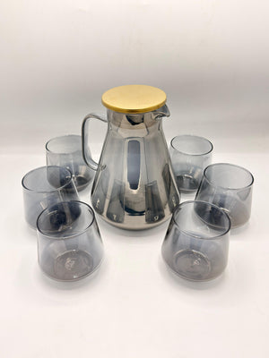 Iridescent Glass Pitcher & Glass Set