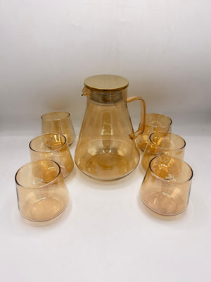 Iridescent Glass Pitcher & Glass Set
