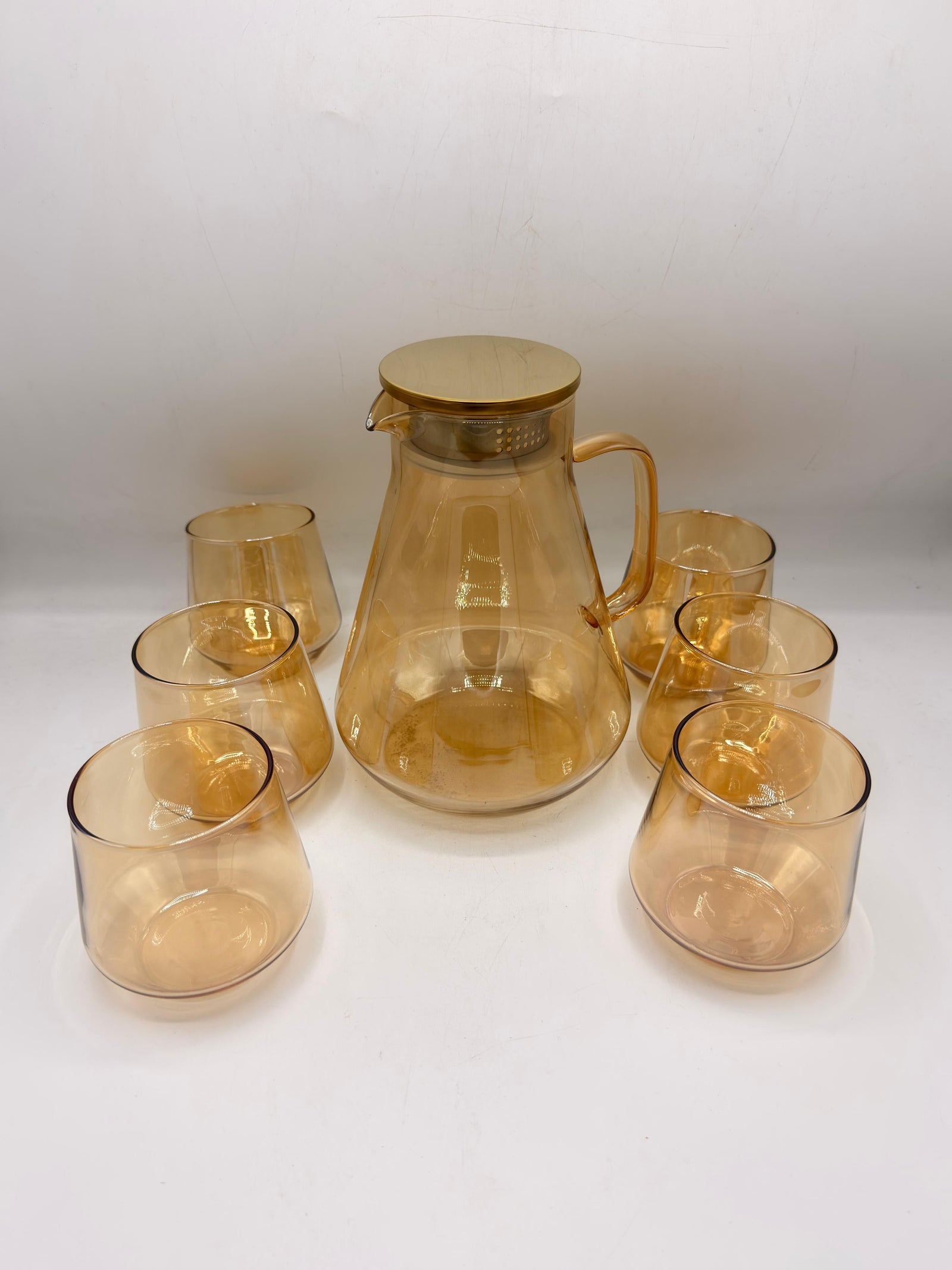 Iridescent Glass Pitcher & Glass Set