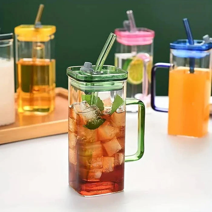 Square Glass Sipper Pack of 2