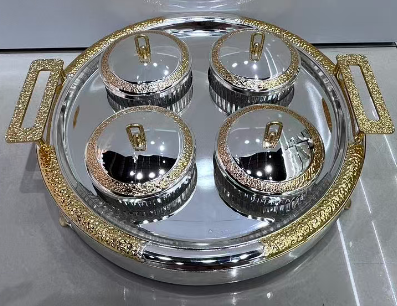 Dry Fruit Serving Tray 4PCS – Snack Organizer Box with Cover