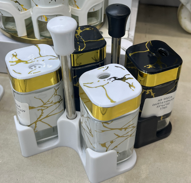 Mini Spice Set 2PCS with Holder Stand – Kitchen Seasoning Organizer