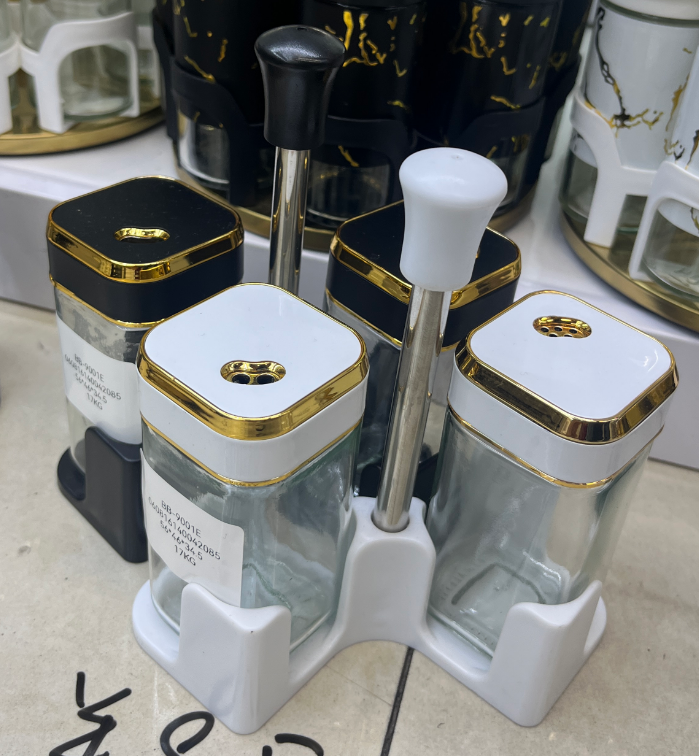 Mini Spice Set 2PCS with Holder Stand – Kitchen Seasoning Organizer