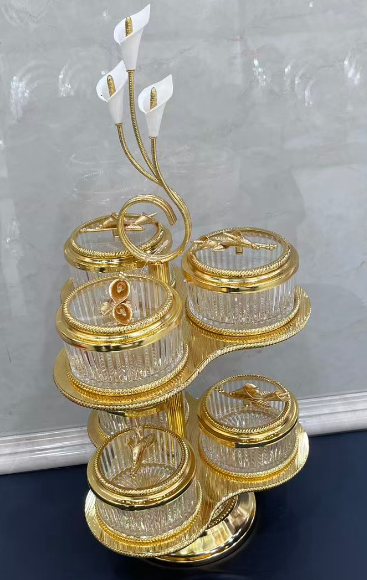 360° Revolving Dry Fruit Tray 6PCS – Rotating Nuts & Snacks Organizer Box