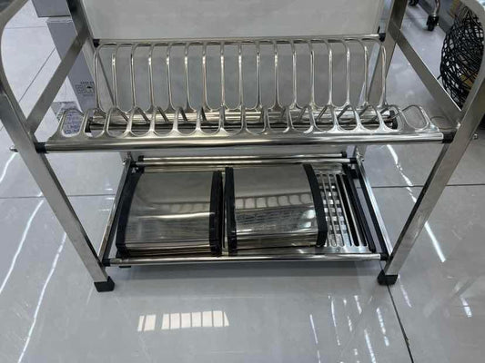 2 Tier Plate Rack – Kitchen Dish Drying & Storage Organizer