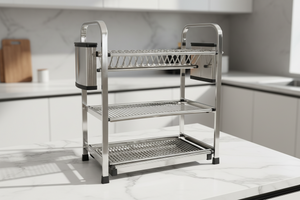 3 Tier Plate Rack – Heavy Duty Kitchen Dish Drying & Storage Organizer
