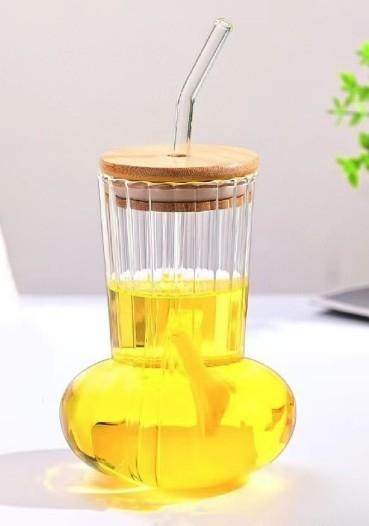 450ML Sipper Glass – Reusable Drinking SIPPER with Lid & Straw