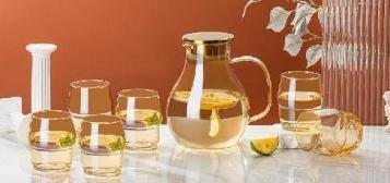Water Set with Tray – Glass Serving Set with Tray & Drinking Glasses