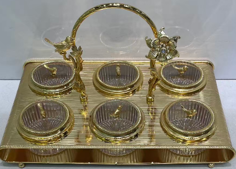 Dry Fruit Box 6PCS – Multi-Compartment Snack Organizer Tray with Lid