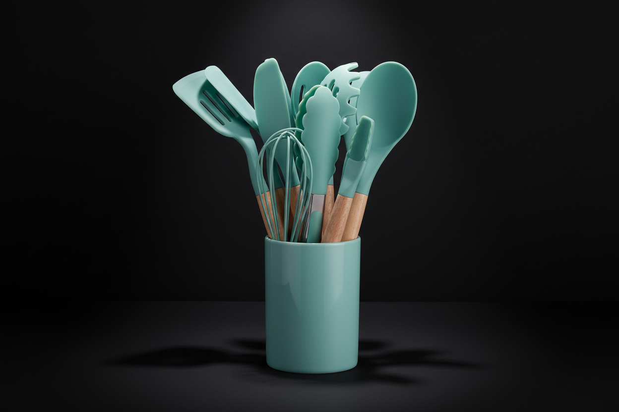 Silicone Kitchen Utensil Set – Heat Resistant Cooking Tools Set for Non-Stick Cookware