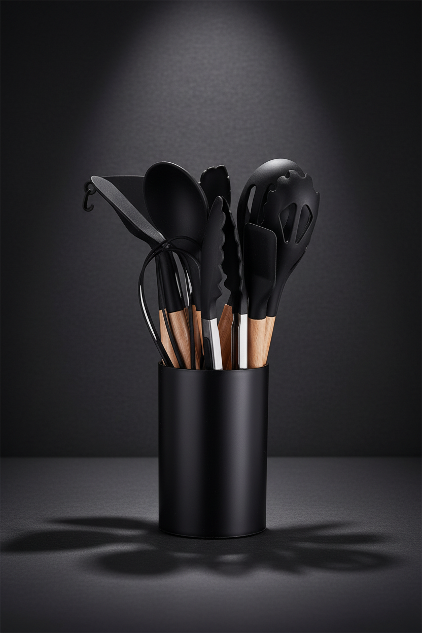 Large Size Silicone Cooking Utensils Set – Heat Resistant Non-Stick Kitchen Tool Set